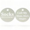 ⭐️Allpaws⭐️ - Call my Mum, She's Single! | Round Aluminium | Cat & Kitten ID Pet Tag - Silver / Mum