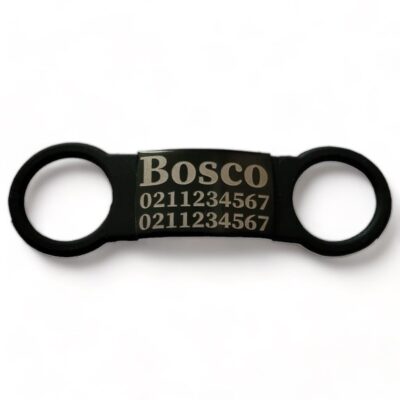 ⭐️Allpaws⭐️ - Collar ID Name & 2 Numbers Dog ID Pet Tag - Black / Black