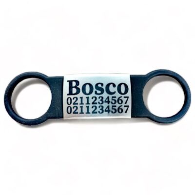 ⭐️Allpaws⭐️ - Collar ID Name & 2 Numbers Dog ID Pet Tag - Black / Silver