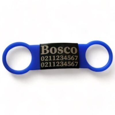 ⭐️Allpaws⭐️ - Collar ID Name & 2 Numbers Dog ID Pet Tag - RoyalBlue / Black