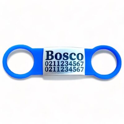 ⭐️Allpaws⭐️ - Collar ID Name & 2 Numbers Dog ID Pet Tag - RoyalBlue / Silver