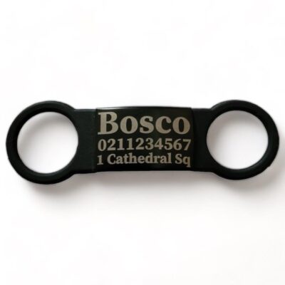 ⭐️Allpaws⭐️ - Collar ID Name, Number & Address Dog ID Pet Tag - Black / Black