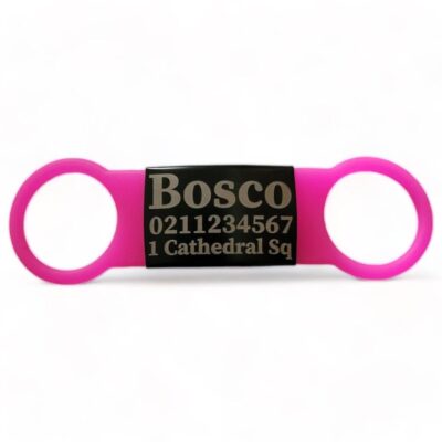 ⭐️Allpaws⭐️ - Collar ID Name, Number & Address Dog ID Pet Tag - HotPink / Black