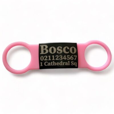 ⭐️Allpaws⭐️ - Collar ID Name, Number & Address Dog ID Pet Tag - LightPink / Black