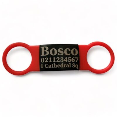 ⭐️Allpaws⭐️ - Collar ID Name, Number & Address Dog ID Pet Tag - Red / Black