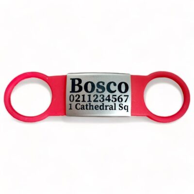 ⭐️Allpaws⭐️ - Collar ID Name, Number & Address Dog ID Pet Tag - Red / Silver