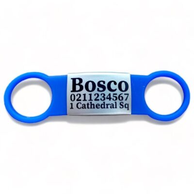 ⭐️Allpaws⭐️ - Collar ID Name, Number & Address Dog ID Pet Tag - RoyalBlue / Silver