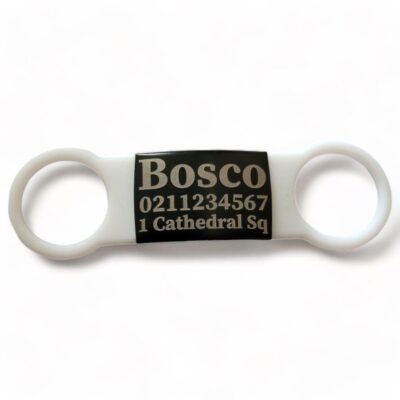 ⭐️Allpaws⭐️ - Collar ID Name, Number & Address Dog ID Pet Tag - White / Black