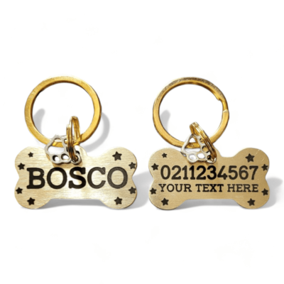 ⭐️Allpaws⭐️ - Custom Text Bespoke Brass Bone Dog ID Pet Tag - Default Title