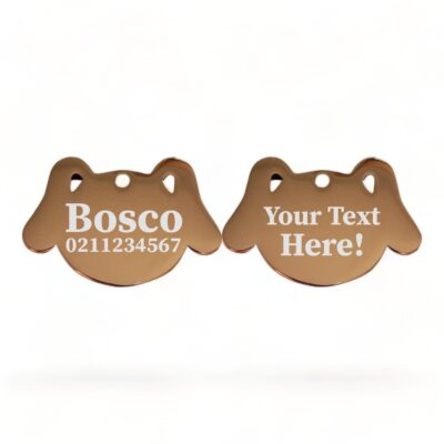 ⭐️Allpaws⭐️ - Custom Text Dog | Mirror Stainless | Dog ID Pet Tag - BurlyWood