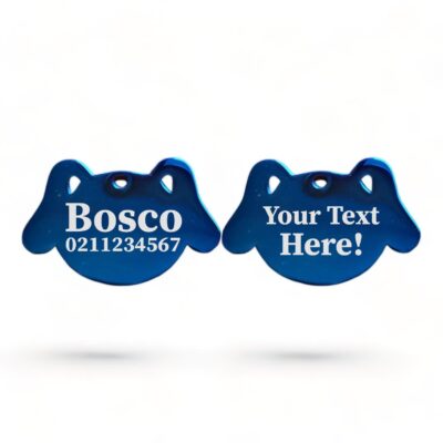 ⭐️Allpaws⭐️ - Custom Text Dog | Mirror Stainless | Dog ID Pet Tag - MidnightBlue