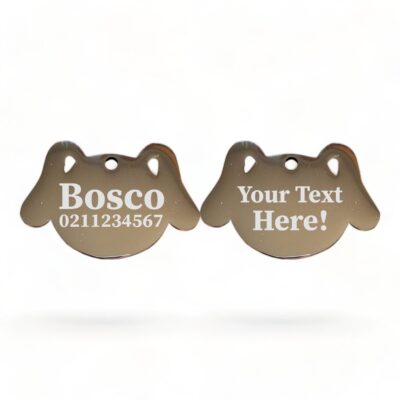 ⭐️Allpaws⭐️ - Custom Text Dog | Mirror Stainless | Dog ID Pet Tag - Silver