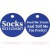 ⭐️Allpaws⭐️ - Feed Me Treats And Tell Me I'm Pretty | Round Aluminium | Cat & Kitten ID Pet Tag - RoyalBlue