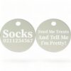 ⭐️Allpaws⭐️ - Feed Me Treats And Tell Me I'm Pretty | Round Aluminium | Cat & Kitten ID Pet Tag - Silver