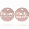 ⭐️Allpaws⭐️ - Fluffy Not Fat! | Round Aluminium | Dog ID Pet Tag - LightPink