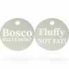 ⭐️Allpaws⭐️ - Fluffy Not Fat! | Round Aluminium | Dog ID Pet Tag - Silver