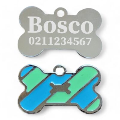 ⭐️Allpaws⭐️ - Funky Bone Dog ID Pet Tag - DarkTurquoise