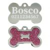 ⭐️Allpaws⭐️ - Glitter Bone Dog ID Pet Tag - DeepPink