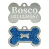 ⭐️Allpaws⭐️ - Glitter Bone Dog ID Pet Tag - DodgerBlue
