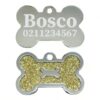⭐️Allpaws⭐️ - Glitter Bone Dog ID Pet Tag - Gold