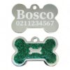 ⭐️Allpaws⭐️ - Glitter Bone Dog ID Pet Tag - Green