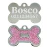⭐️Allpaws⭐️ - Glitter Bone Dog ID Pet Tag - HotPink