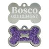 ⭐️Allpaws⭐️ - Glitter Bone Dog ID Pet Tag - Purple