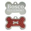 ⭐️Allpaws⭐️ - Glitter Bone Dog ID Pet Tag - Red