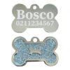 ⭐️Allpaws⭐️ - Glitter Bone Dog ID Pet Tag - White
