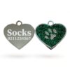 ⭐️Allpaws⭐️ - Heart Paw Print Cat & Dog ID Pet Tag - Green