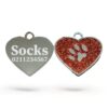 ⭐️Allpaws⭐️ - Heart Paw Print Cat & Dog ID Pet Tag - Red