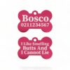 ⭐️Allpaws⭐️ - I Like Smelling Butts | Bone Aluminium | Dog ID Pet Tag - DeepPink