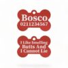 ⭐️Allpaws⭐️ - I Like Smelling Butts | Bone Aluminium | Dog ID Pet Tag - FireBrick
