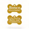 ⭐️Allpaws⭐️ - I Like Smelling Butts | Bone Aluminium | Dog ID Pet Tag - Gold