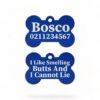 ⭐️Allpaws⭐️ - I Like Smelling Butts | Bone Aluminium | Dog ID Pet Tag - RoyalBlue