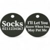 ⭐️Allpaws⭐️ - I'll Let You Know When You May Pat Me | Round Aluminium | Cat & Kitten ID Pet Tag - Black
