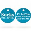 ⭐️Allpaws⭐️ - I'll Let You Know When You May Pat Me | Round Aluminium | Cat & Kitten ID Pet Tag - DodgerBlue