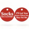 ⭐️Allpaws⭐️ - I'll Let You Know When You May Pat Me | Round Aluminium | Cat & Kitten ID Pet Tag - Firebrick