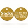⭐️Allpaws⭐️ - I'll Let You Know When You May Pat Me | Round Aluminium | Cat & Kitten ID Pet Tag - Gold