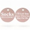 ⭐️Allpaws⭐️ - I'll Let You Know When You May Pat Me | Round Aluminium | Cat & Kitten ID Pet Tag - LightPink