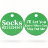 ⭐️Allpaws⭐️ - I'll Let You Know When You May Pat Me | Round Aluminium | Cat & Kitten ID Pet Tag - MediumSpringGreen