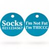 ⭐️Allpaws⭐️ - I'm Not Fat, I'm THICCC | Round Aluminium | Cat & Kitten ID Pet Tag - DodgerBlue