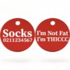 ⭐️Allpaws⭐️ - I'm Not Fat, I'm THICCC | Round Aluminium | Cat & Kitten ID Pet Tag - Firebrick