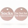 ⭐️Allpaws⭐️ - I'm Not Fat, I'm THICCC | Round Aluminium | Cat & Kitten ID Pet Tag - LightPink