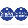 ⭐️Allpaws⭐️ - I'm Not Fat, I'm THICCC | Round Aluminium | Cat & Kitten ID Pet Tag - RoyalBlue