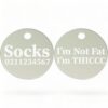 ⭐️Allpaws⭐️ - I'm Not Fat, I'm THICCC | Round Aluminium | Cat & Kitten ID Pet Tag - Silver