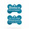 ⭐️Allpaws⭐️ - I'm Very High Maintenance You Don't Want Me | Bone Aluminium | Dog ID Pet Tag - DodgerBlue