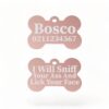 ⭐️Allpaws⭐️ - I Will Sniff Your Ass & Lick Your Face | Bone Aluminium | Dog ID Pet Tag - DeepPink