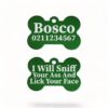 ⭐️Allpaws⭐️ - I Will Sniff Your Ass & Lick Your Face | Bone Aluminium | Dog ID Pet Tag - MediumSpringGreen