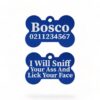 ⭐️Allpaws⭐️ - I Will Sniff Your Ass & Lick Your Face | Bone Aluminium | Dog ID Pet Tag - RoyalBlue